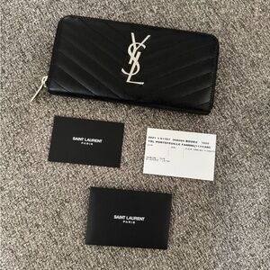 Saint Laurent Black Quilted Wallet